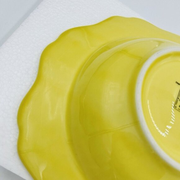 Vera Bradley J Willfred 10.5" Ceramic Serving Bowl Flowers Portugal Yellow - Picture 8 of 8